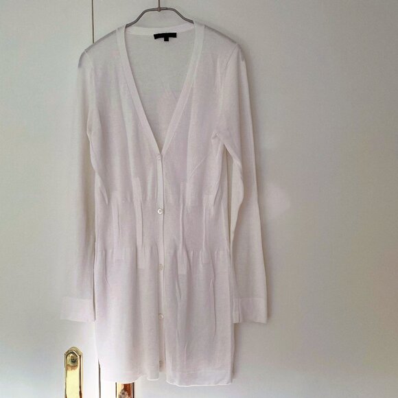 Veste mi longue blanche 100% coton - Picture 1 of 3